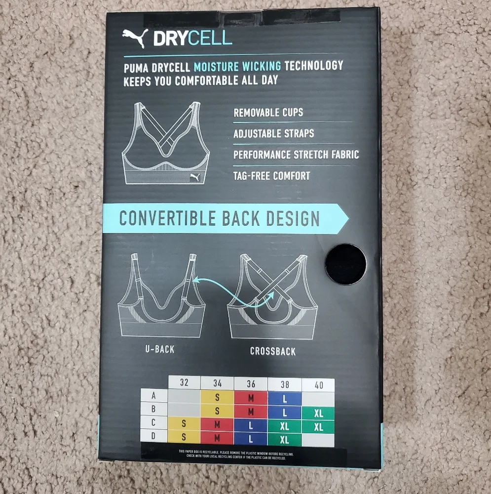 Puma Seamless Sports Bra 2-Pack - black and White - Picture 2 of 2